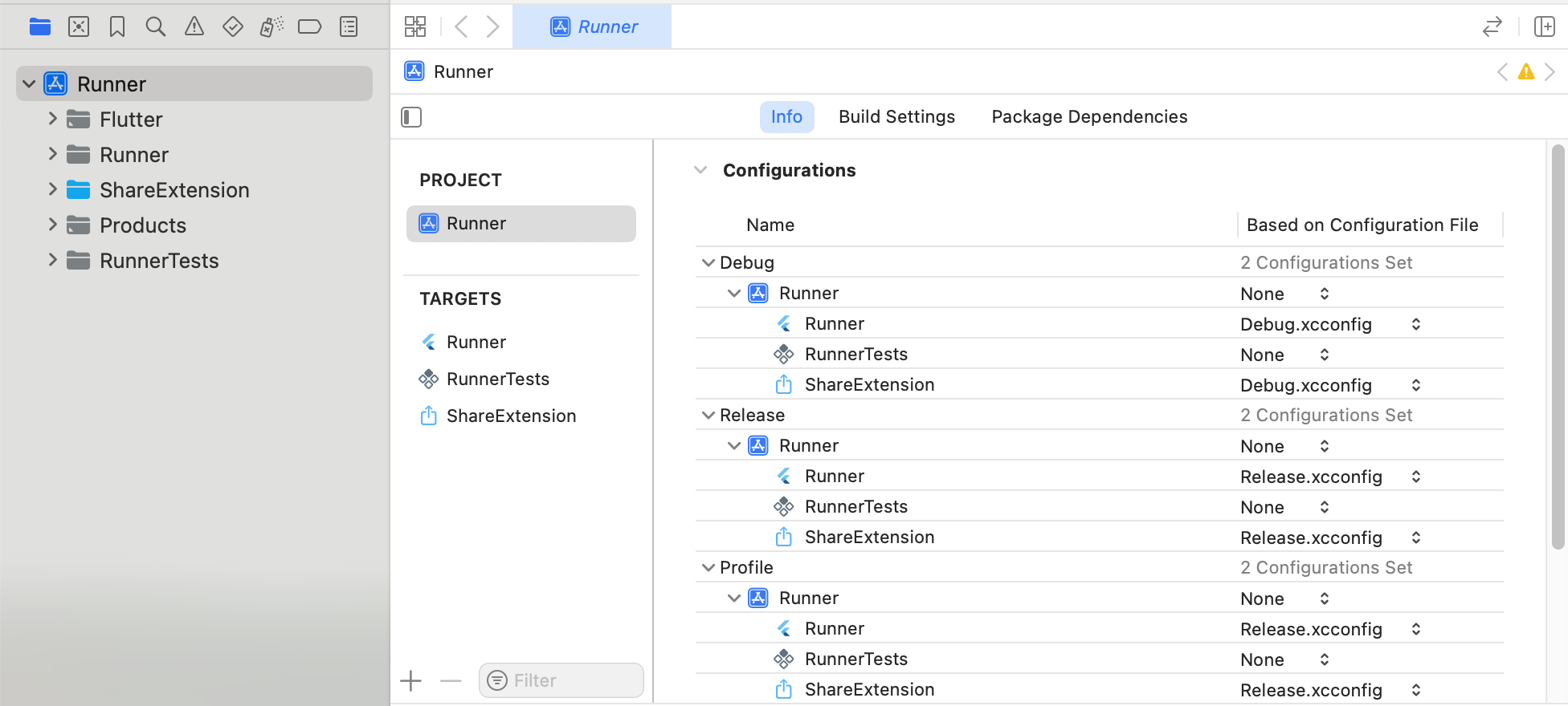 Xcode configurations