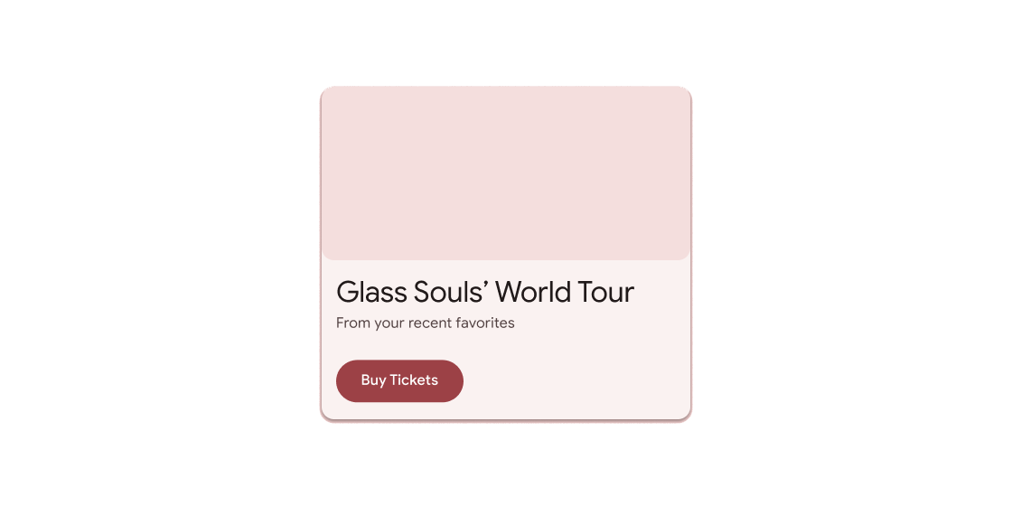 Rendered example of the Card Material widget.